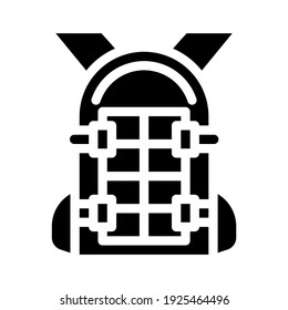 backpack with solar panel glyph icon vector. backpack with solar panel sign. isolated contour symbol black illustration