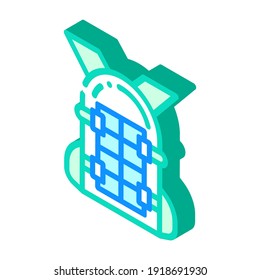 backpack with solar panel isometric icon vector. backpack with solar panel sign. isolated symbol illustration