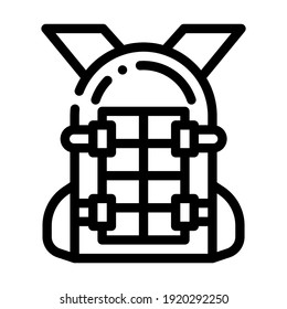 backpack with solar panel line icon vector. backpack with solar panel sign. isolated contour symbol black illustration