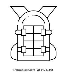 backpack with solar panel line icon vector. backpack with solar panel sign. isolated contour symbol black illustration
