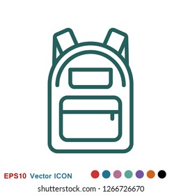 Backpack solid icon. Luggage symbol design, designed for web and app. Eps 10