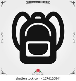Backpack solid icon. Luggage symbol design, designed for web and app. Eps 10