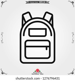 Backpack solid icon. Luggage symbol design, designed for web and app. Eps 10