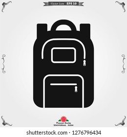 Backpack solid icon. Luggage symbol design, designed for web and app. Eps 10