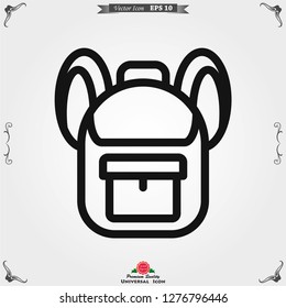 Backpack solid icon. Luggage symbol design, designed for web and app. Eps 10