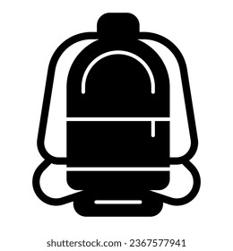 Backpack solid icon, Summer tourism concept, sport rucksack sign on white background, Travel backpack icon in glyph style for mobile concept and web design. Vector graphics