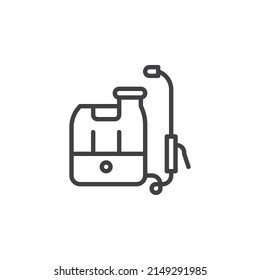 Backpack sprayer line icon. linear style sign for mobile concept and web design. Fertilizer sprayer outline vector icon. Symbol, logo illustration. Vector graphics