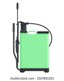 Backpack sprayer for pesticides or fertilizers - isolated flat illustration of gardening equipment