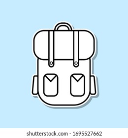backpack sticker icon. Simple thin line, outline vector icons for ui and ux, website or mobile application
