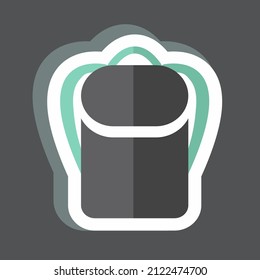 Mochila Pegatina a la moda aislada en fondo negro