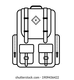 backpack with strap for adventure or traveling, vector eps