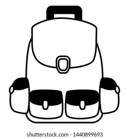 backpack supply school on white background vector illustration