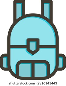 Backpack Thick Line Filled Colors For Personal And Commercial Use.
