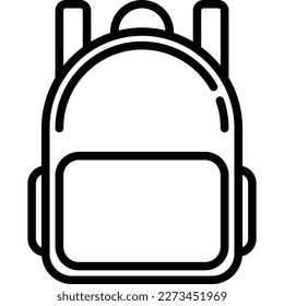 Backpack thin line icon. Promotional product. Modern vector illustration of luggage.