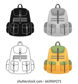 A backpack for things.Tent single icon in cartoon style vector symbol stock illustration web.