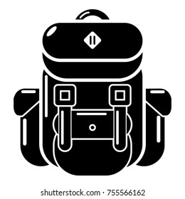 Backpack tourism icon. Simple illustration of backpack tourism vector icon for web