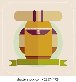 Backpack of tourist icon