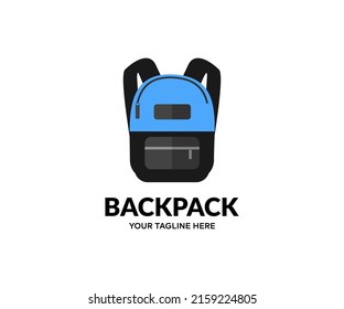 Backpack, tourist backpack, school backpack education logo design. Schoolbag icon, trendy modern a school backpack bag vector design and illustration.