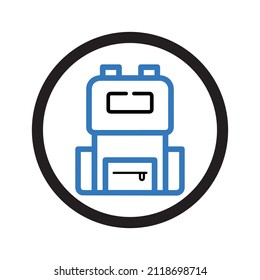 Backpack or track bag icon