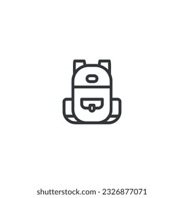 Logo del icono de viaje de la mochila