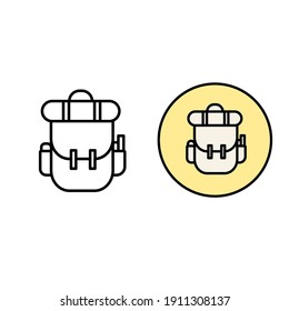 mochila para icono de escuela de traveland o logotipo símbolo de signo aislado ilustración vectorial - iconos vectoriales de estilo negro de alta calidad