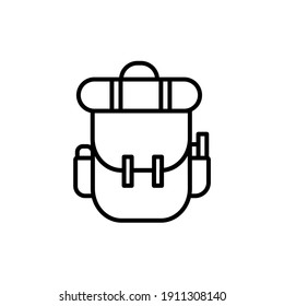 mochila para icono de escuela de traveland o logotipo símbolo de signo aislado ilustración vectorial - iconos vectoriales de estilo negro de alta calidad