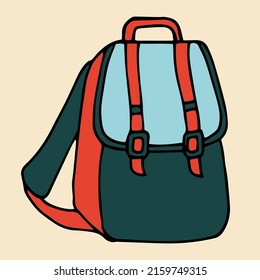 Mochila para vacaciones y deportes de imagen vectorial aislada
