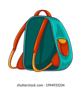 Ilustración de dibujos animados vectoriales de mochila aislada en un fondo blanco.