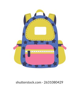 Ilustración de dibujos animados de Vector de mochila sobre el fondo blanco.