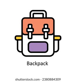 Backpack   vector Filled outline Design illustration. Symbol on White background EPS 10 File 