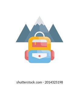 Backpack vector flat icon style illustration. EPS 10 file 