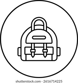 Backpack vector icon. Can be used for printing, mobile and web applications.