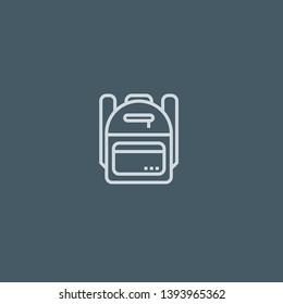 Backpack vector icon. Backpack concept stroke symbol design. Thin graphic elements vector illustration, outline pattern for your web site design, logo, UI. EPS 10.