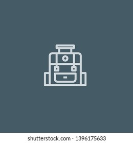 Backpack vector icon. Backpack concept stroke symbol design. Thin graphic elements vector illustration, outline pattern for your web site design, logo, UI. EPS 10.