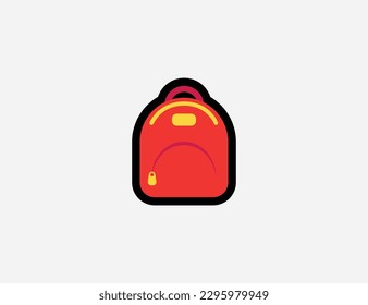 Icono vectorial de mochila. Ilustración de Emoji. Emoticono vectorial de mochila aislada