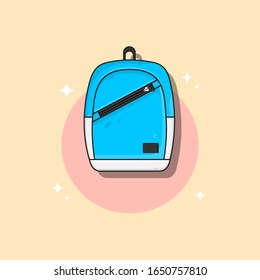 Backpack Vector Icon. Backpack Vector Flat Illustration. Flat Style Suitable for Web Landing Page, Banner, Flyer, Sticker, Wallpaper, Background