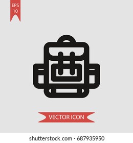 Backpack vector icon, illustration symbol