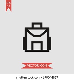 Backpack vector icon, illustration symbol