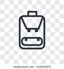 Backpack vector icon isolated on transparent background, Backpack logo concept