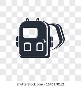 Backpack vector icon isolated on transparent background, Backpack logo concept