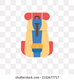 Backpack vector icon isolated on transparent background, Backpack logo concept