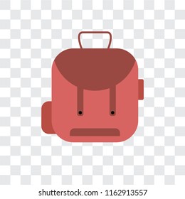 Backpack vector icon isolated on transparent background, Backpack logo concept