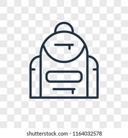 Backpack vector icon isolated on transparent background, Backpack logo concept