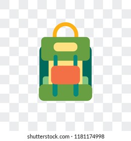 Backpack vector icon isolated on transparent background, Backpack logo concept