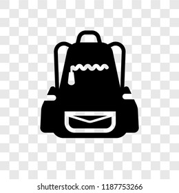 Backpack vector icon isolated on transparent background, Backpack transparency logo concept