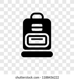 Backpack vector icon isolated on transparent background, Backpack transparency logo concept