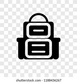 Backpack vector icon isolated on transparent background, Backpack transparency logo concept