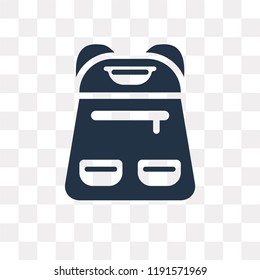 Backpack vector icon isolated on transparent background, Backpack transparency concept can be used web and mobile