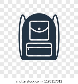 Backpack vector icon isolated on transparent background, Backpack transparency logo concept