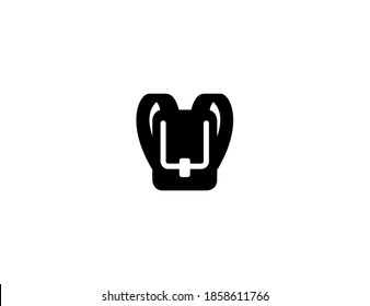 Backpack vector icon. Isolated school, travel backpack, rucksack illustration